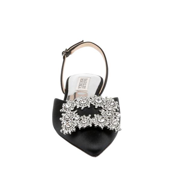 NEW BADGLEY MISCHKA saga crystal buckle pointed toe flats in black - Picture 4 of 6